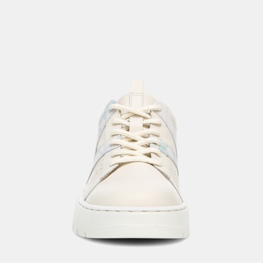 Vionic Cream Leather Sneakers with Pastel Floral Accents - Picture 4 of 11